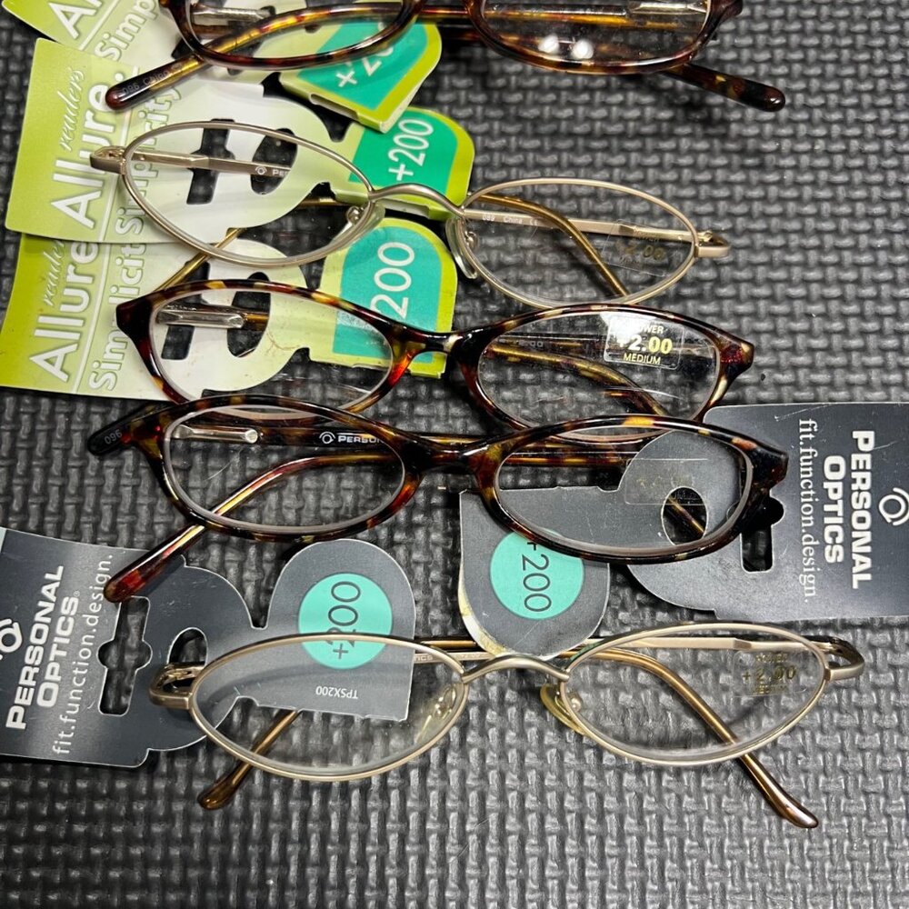 Set Of 6 Reading Glasses +2.00 Strength Mixed Brands & Styles Medium Size - Picture 3 of 5